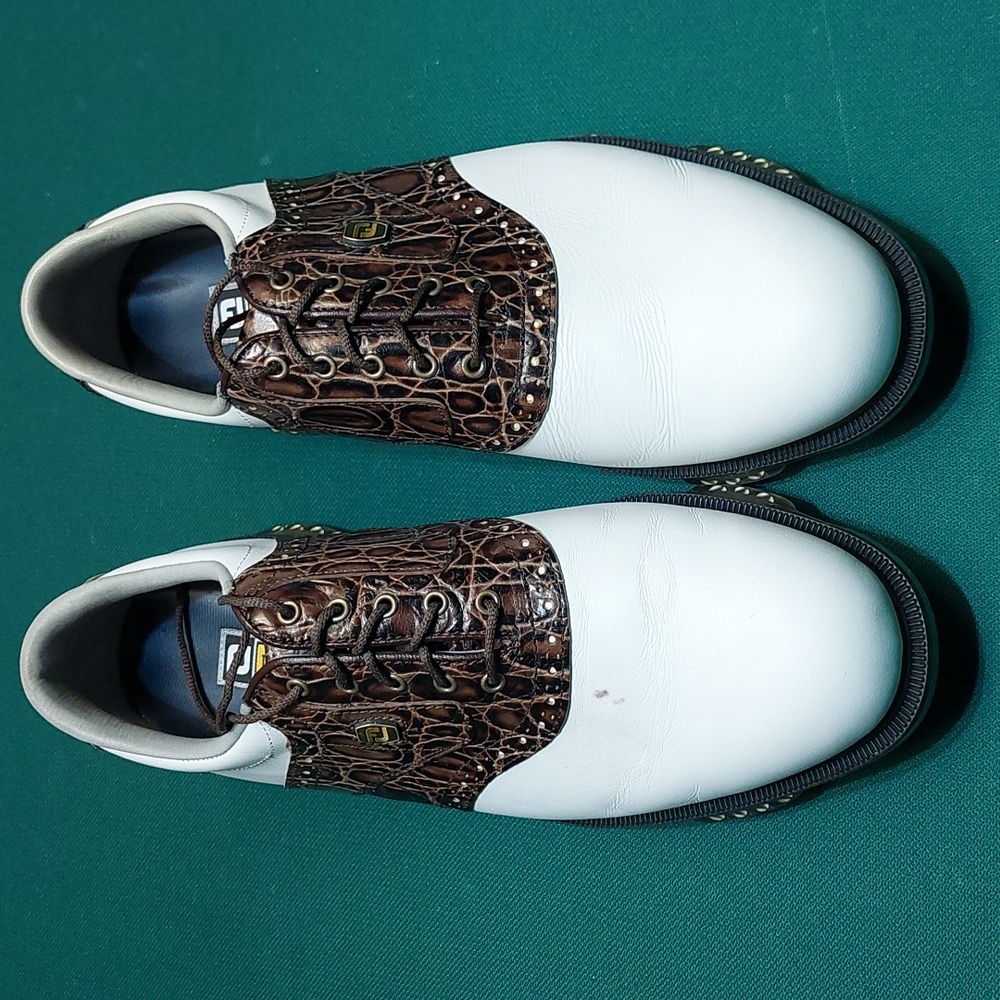 White FootJoy Dryjoys Tour Men's Golf Shoes Style 53754